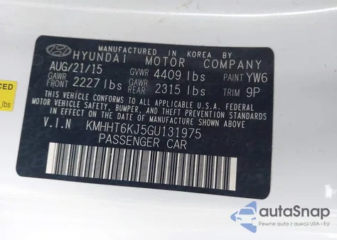 2016 Hyundai Genesis 3.8 Base from USA, damaged, VIN KMHHT6KJ5GU131975